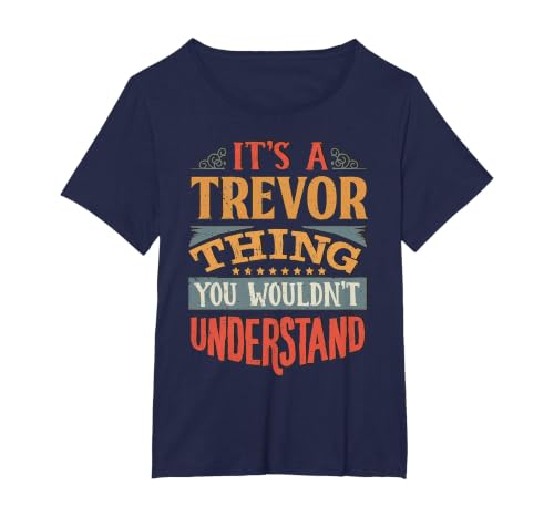 Trevor Name T-Shirt, Women's Plus, Navy Blue, 3X