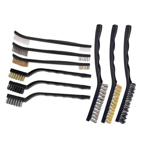 ERINGOGO 9Pcs Stainless Steel Wire Brush Ergonomic Handle for Efficient Cleaning of Paint and Welding Slag and Versatile Tools for Home and Industry