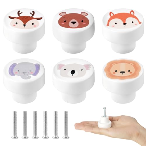 Aolso Lot de 6 boutons d'armoire en bois ronds avec vis pour armoire, tiroir, coiffeuse, table de chevet