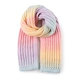 Peecabe Kids Scarf Soft Warm Knit Neck Warmer Winter Classic Scarf for Boys Girls (Colorful)