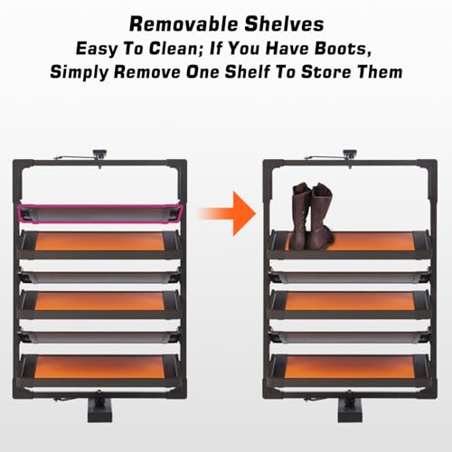 Schuhregal, drehbar, ausziehbar, mehrschichtig, höhenverstellbar, platzsparender Aufbewahrungs-Organizer für Zuhause, ideal für Schuhe und Stiefel