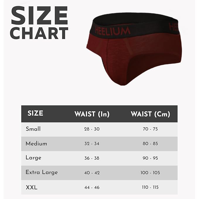 Image of HEELIUM Bamboo Underwear Brief for Men | 3X Softer Than Cotton & Odour Free | Stretchy Fabric & Durable Waistband