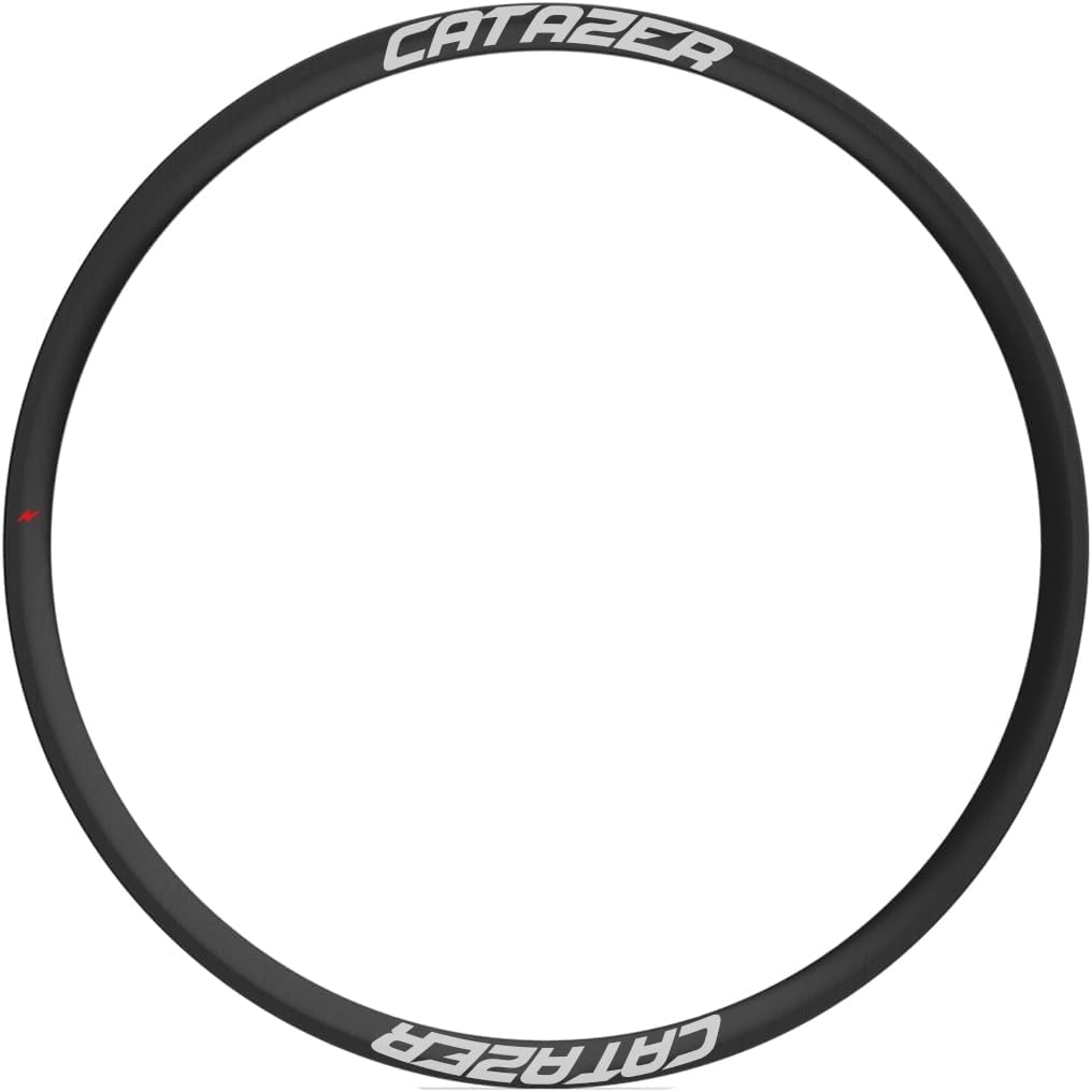 700c Carbon Road Bike Rim, CATAZER 25mm Asymmetric Tubeless/Tubular Lightweight Wheelset Rims for Cycling and Performance
