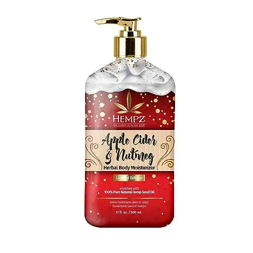 Limited Edition Apple Cider &amp; Nutmeg Herbal Moisturizing Body Lotion (17 oz) – Fall Scented Body Lotion for Women or Men with Dry or Sensitive Skin - Hydrating Moisturizer for Daily Radiance