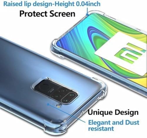 Image of BOXXO Flexible Back Cover for Mi Redmi Note 9 | Back Cover Transparent Clear Shockproof Case Four Corner Protection | Slim Protective Mobile Phone Cover for Mi Redmi Note 9