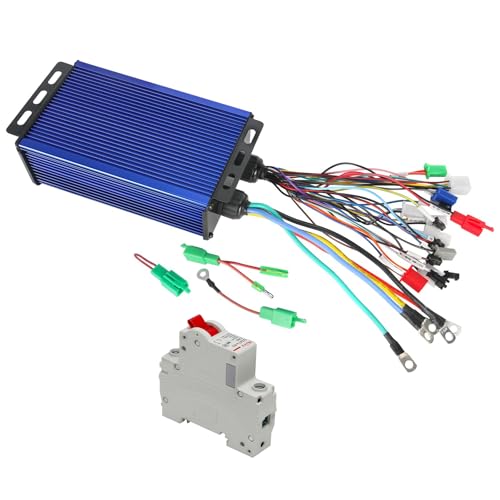 Fuerduo 50Amp Protection Circuit Breaker and 350w-3000w Motorcycle Speed Controller 36v 42v 48v 52v 58v 60v 64v 72v 84v, 45A-60A Current for Brushless Motor Electrical Scooter E Bike Bicycle Tricycle