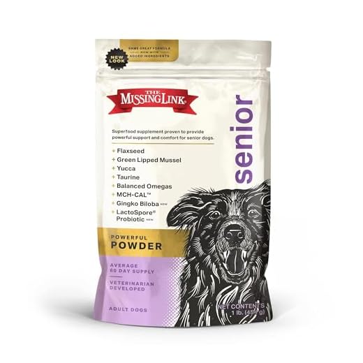 The Missing Link Senior Dog Superfood Supplement Powder - Omegas, Fiber, Mussel, Glucosamine, Probiotics, Yucca, Ginko Biloba - Supports Bones, Joints, Skin, Coat, Heart, Eyes, Memory & Cognition-1lb