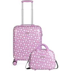 Precio Maletas Itaca ITACA - Maletas de Viaje Cabina - Maleta Cabina Niña 55x40x20 - Maleta Infantil. Maleta Niña de Cabina con 4 Ruedas - Maletas de Viaje Infantiles 702450B, Rosa