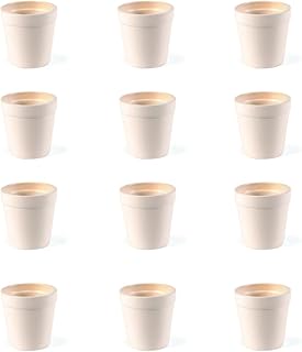 Fun Express Mini Flower Pots Bulk Ceramic - Set of 12 Unfinished White C...