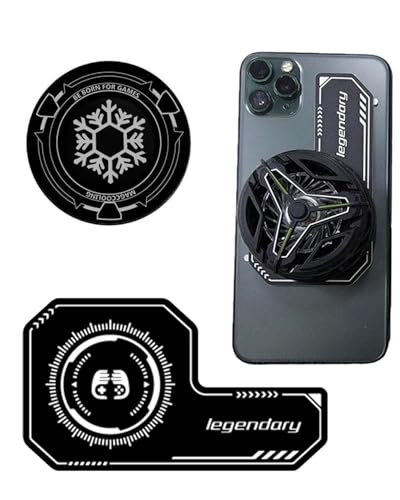Image of 2 Pcs Magnetic Cooler Pad, Universal Smart Phone Cooling Pad,Heatsink Cooling Black Games Holder Sticker, Phone Self-Adhesive Cooling Plate Extend Battery Life