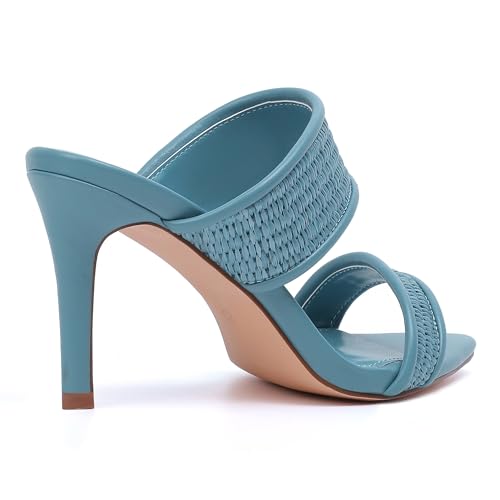 Image of vivianly Clear Pointed Toe Heels Sandals Transparent Strap Stiletto High Heels Slip on Mules for Women