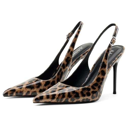 Image of Adrizzlein Slingback Heels for Women Stiletto High Heels Pumps