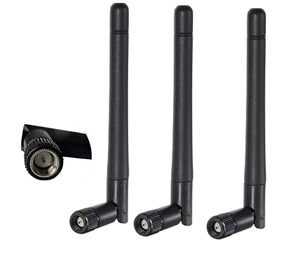 NISTECH 3dbi Whip Antenna Rubber Duck Antenna (Pack of 3) Camera Video Monitor SMA Male WiFi 2.4GHz 5GHz 5.8GHz for WiFi Wireless Network Card USB Adapter-image-23