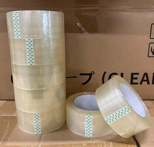 OPPテープ OPP粘着テープ 梱包用 幅48mm x 長さ100m 厚さ45μ 透明 5巻セット テープカッターなし (5)（Amazon）