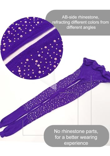 Image of VEBZIN More Sparkly Fishnets Tights Fishnet Stockings Rhinestone Fishnet Tights for Women