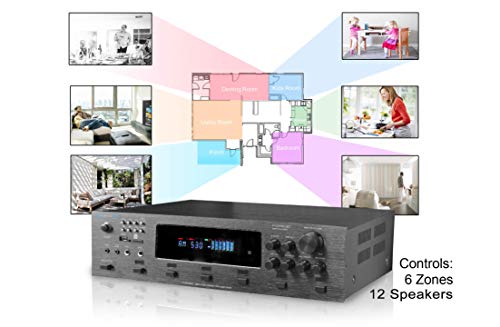 (1) Technical Pro H12X500UBT Bluetooth Home Theater Receiver Bundle with (1) Rockville REQ215 Dual 15 Band Graphic Equalizer and (1) RMDPR10B 10\' Dual 1/4\" TS to Dual RCA Cable (3 Items)