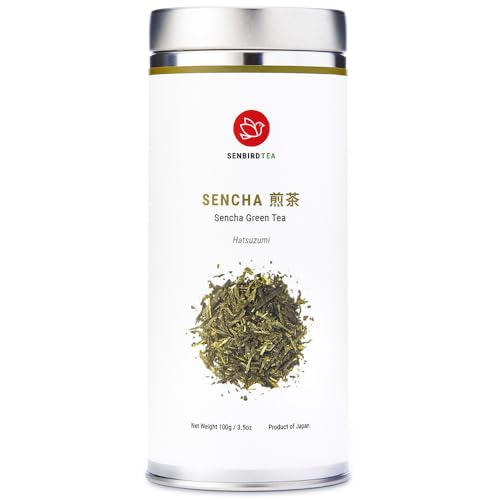 Senbird Premium Sencha - Japanese Green Tea - From Shizuoka, Japan - Loose Leaf Tea In Airtight Tea Tin (3.5oz/100g)