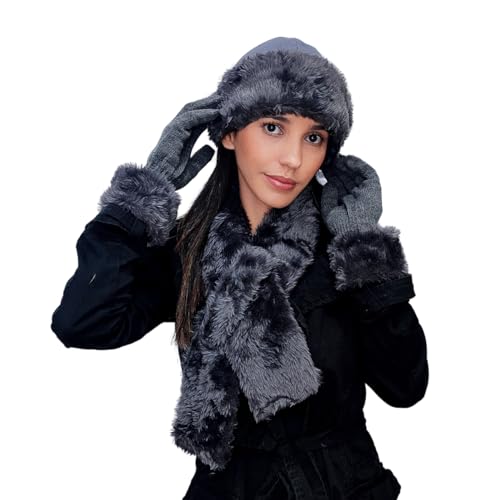 Conjunto Completo de Toucas e Luvas Quentes com Cachecol