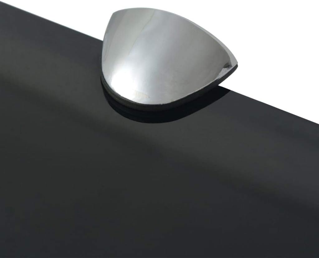 Floating Shelf Set of 2, Black Tempered Safety Glass, Zinc Alloy Brackets, 23.6" Rectangular Wall Mounted Display for Bathroom, Bedroom, Living Room Decor