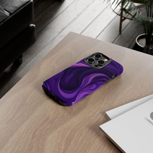 Coque iPhone 14 Pro vague abstraite violette pour sublimer vos looks - 4