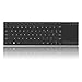 Produktbild Rii K12 Ultra Slim 2.4GHz mini drahtlose Tastatur mit Touchpad Maus Large size Edelstahl-Abdeckung und bauen in Rechargable Li-Ionen-Akku für Smart TV, Raspberry PI, MacOS, Linux, Android, XBMC, Windows 2000 XP Vista 7 8 (Black, UK Layout)