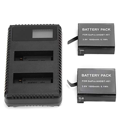 Cargador de cámara deportiva con pantalla LCD inteligente y estructura resistente de ABS