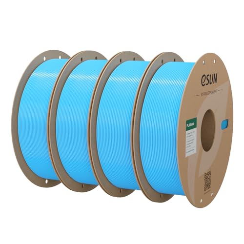 Image of eSUN PLA Basic Filament 1.75mm, 2 * 1KG Spool (2.2 LBS) 3D Printer PLA Filament, Fits for Most FDM 3D Printers, 4PCS Light Blue Bundle Set