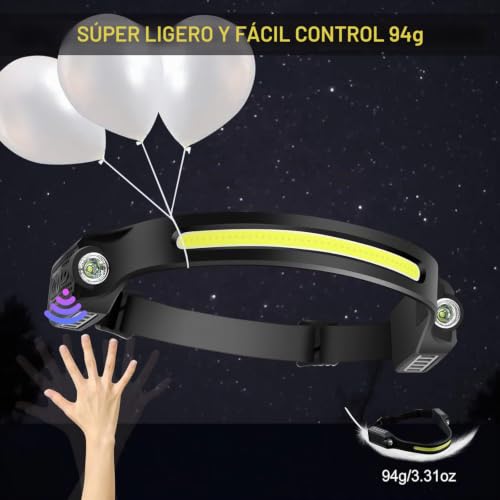Linterna Frontal LED con Sensor de Movimiento para Trabajar con Manos Libres sin Interrupciones 6