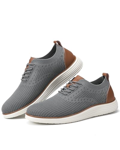 Image of VILOCY Men's Casual Dress Sneakers Lace-Up Oxfords Business Mesh Breathable Walking Shoes Tennis Comfortable