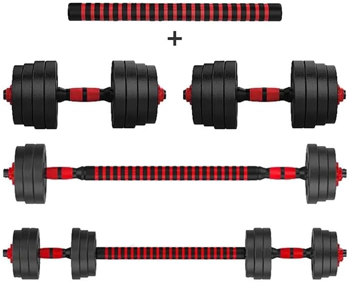 Kit 30kg Halteres de Anilhas E Barras Ajustáveis Fitness