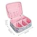 Narwey Travel Makeup Bag with Brush Compartments，Portable Cosmetic Bag，Make up Bag Makeup Organizer Case with Brush Storage for Women (Flamingo)