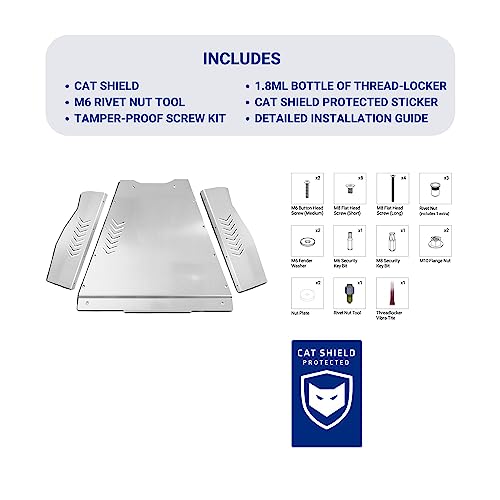 Anti-Theft Catalytic Converter Protection Compatible With 2007-2021 Toyota Tundra 4Wd & 2008-2022 Toyota Sequoia 4Wd By Miller Cat, Premium Grade Aluminum Cat Shield - W/Tamper-Proof Security Screws #TOP4