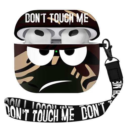 Image of for Airpods 3 Case 2021, Don't Touch Me for Airpods Cover with Keychain /Lanyard Soft Cute Shockproof Cover for Women Men Compatible with for Airpods 3 Charging Case,Brown