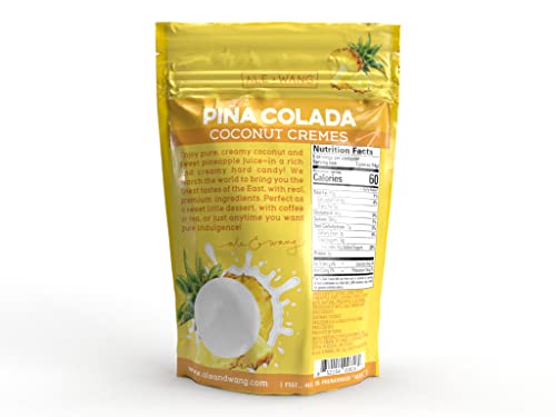 Ale + Wang Pina Colada Coconut Cremes Hard Candy (Non-Alcoholic) | Made With Natural Pineapple Juice And 100% Pure Coconut Milk | Great Alternative To Chocolate, Caramel, And Toffee (1-Pack) #TOP1