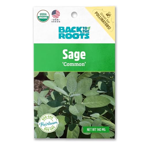 Back to The Roots 100% Organic Seed Packet - Sage Common 140mg