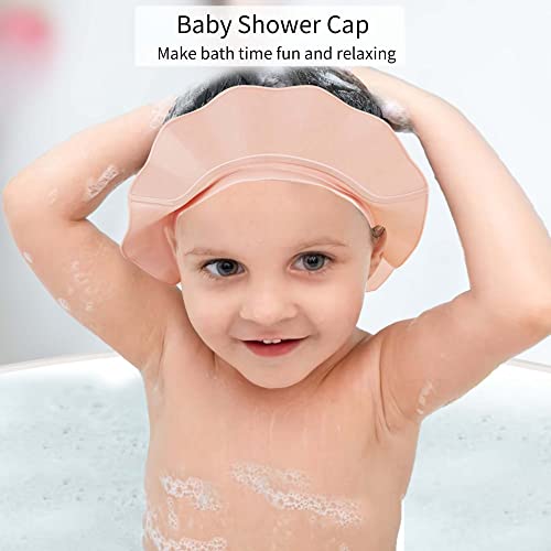 image for KOMIDK Baby Kids Shower Cap Shampoo Bath Bathing Hat Silicone Adjustab