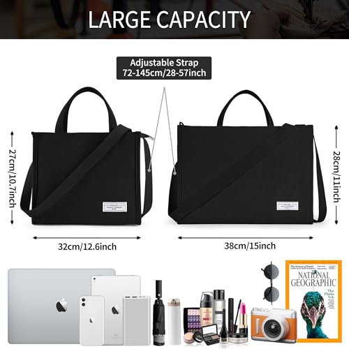 KALIDI Tote Bag for Women Corduroy Crossbody Bag Casual Zipper Tote Fashion Shoulder Handbag Hobo bag with Pockets3