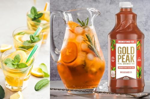 Gold Peak Real Brewed Tea Unsweetened Black Tea Drink, 59 fl oz, 3 Pack Bottles
