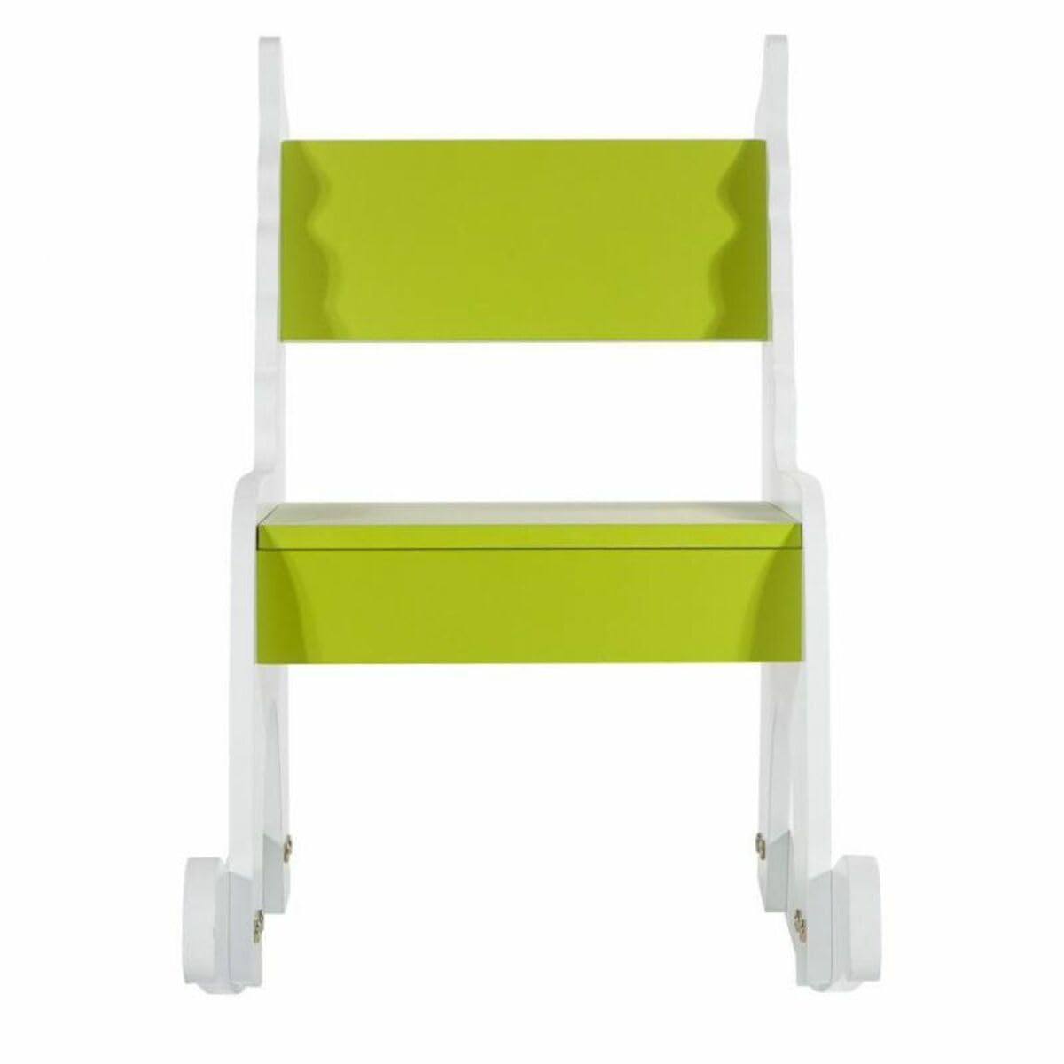 Kit Mecedora Infantil Madera Lac. Blan. Verde