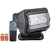 Spot LED, projecteur télécommandé ABS 6000K LED adapté à la lumière de recherche à distance des navires Projecteur télécommandé embarqué à LED hors route(Le noir)