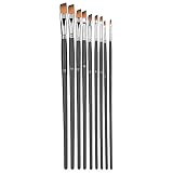 9 Pcs Pinceaux De Peinture Acrylique, Laine De Nylon Aquarelle Gouache Pinceaux De Dessin À L'huile Acrylique pour Peinture À L'eau, À L'huile Ou Acrylique