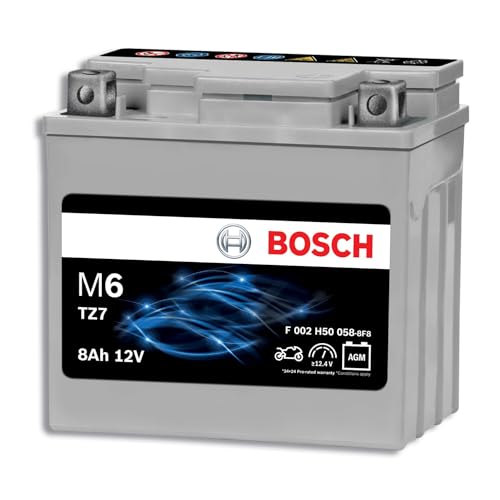 Image of Bosch M6 TZ9R AGM Bike Battery - Lead-acid Battery for Two-Wheelers - Spill Proof, with Enhanced Cranking Power and Zero Maintenance - 12V, 8A /h Rate - ‎150 x 83 x 106mm