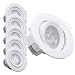 Produktbild B.K.Licht I 5er Set schwenkbare LED Einbauleuchten I Schwenkbar I Ø66 mm Lochbohrung I Inkl. 5x 4W LED-Module I 5 x 350lm I 3000K warmweiße Lichtfarbe I LED Einbaustrahler | Weiß