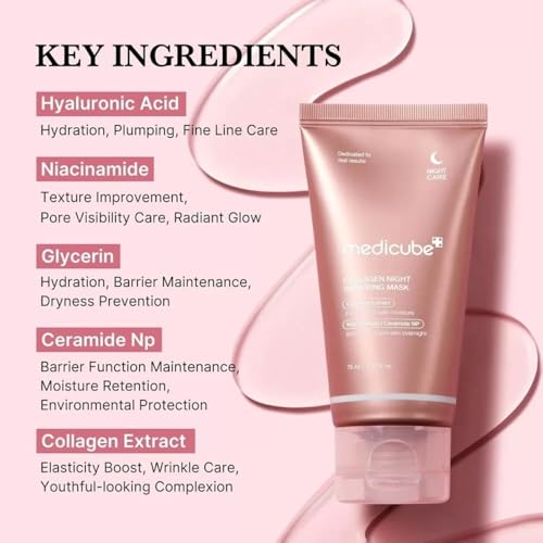 Image of Medicube Collagen Night Wrapping Mask 75ml Overnight Sleeping Mask for Elasticity and Hydration