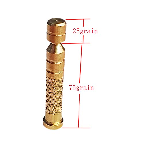 Yeseje Brass Arrow Inserts Arrow Insert Gule With Surface Embossed Insert Inner Diameter .245 Carbon Arrow (12-Pack) 100 Grain #TOP1