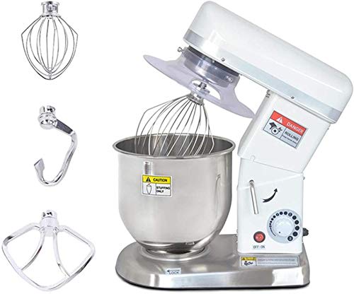 Elektrischer Lebensmittelmischer, 7L Planetary Stand Mixer Küche, 500 W Teigmischer Maker 3-Gang Edelstahl Einstellbare handelsübliche Mischer,