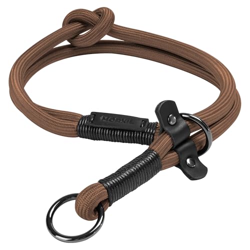 MORXIL Slip Dog Collar, Nylon Rope Dog Choker Collars with Adjustable Stopper, Heavy Duty Collar for...