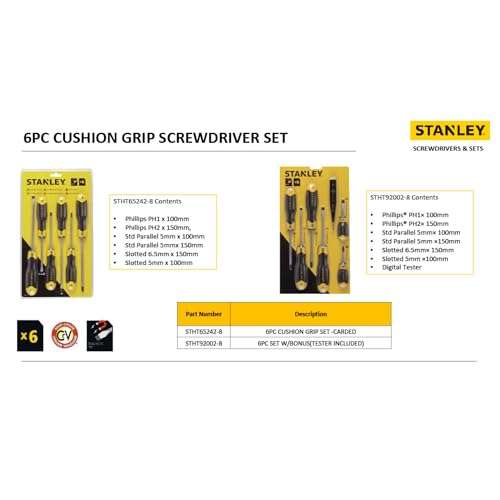 STANLEY STHT92002-8 6 pcs Combination Screwdriver Set with Bonus Tester