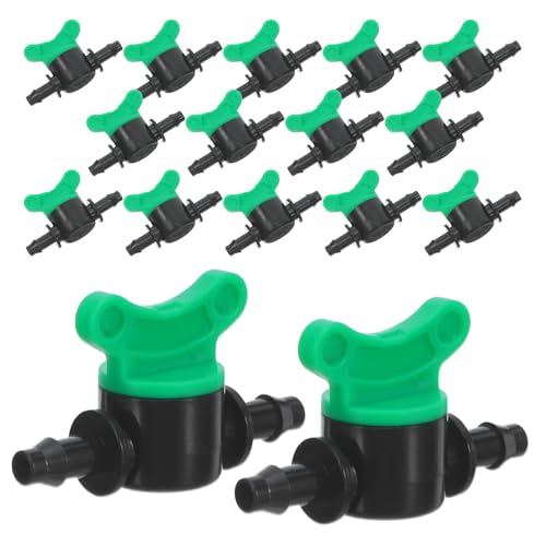 TOYANDONA 30 Pièces Vanne Irrigation Goutte à Goutte Verte en Pp pour Tuyaux 4/7 Mm Mini Vanne D'arrêt Contrôle Précis du Débit pour Systèmes D'irrigation
