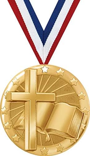 Religious Medals - 2" Gold Religious Medal Awards